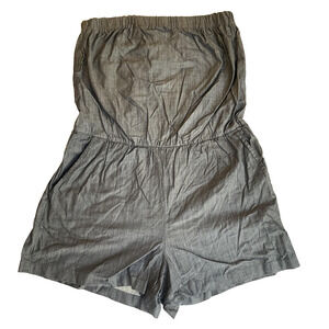 Banana Republic Women Shorts Rompers Size 12 Gray 3" Inseam Strapless Denim